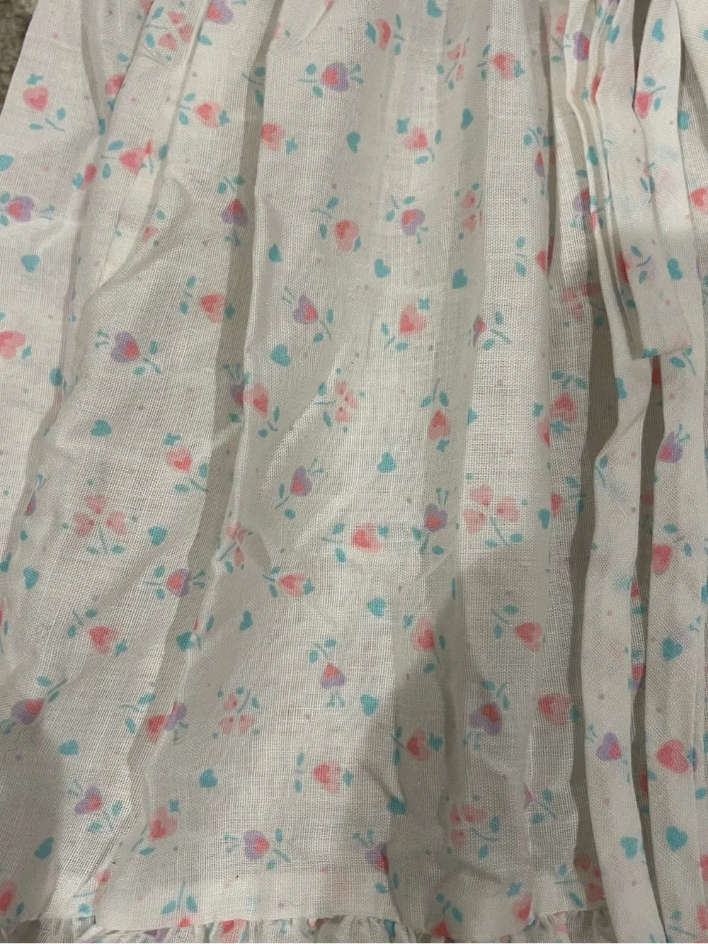 Vtg Winnie The Pooh Disney Girl Dress Size 6 Ditsy Floral White Spring USA Made